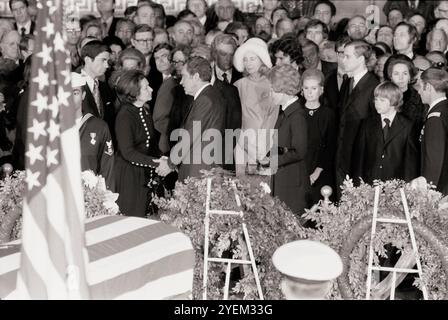 Cérémonies funéraires Lyndon Johnson à l'intérieur du Capitole. ÉTATS-UNIS. 24 janvier 1973 Banque D'Images