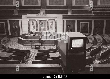 Caméra de télévision dans la Chambre des députés du Capitole des États-Unis. ÉTATS-UNIS. 22 février 1979 Banque D'Images