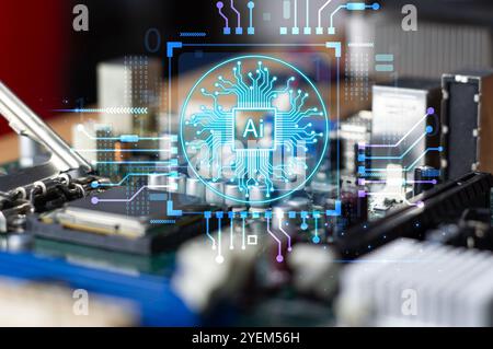 Le concept de développement de l'IA pour l'industrie Banque D'Images
