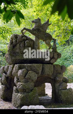 Sacro Bosco, forêt sacrée, parc des monstres, Parco dei Mostri, grotesque, Bomarzo, province de Viterbe Banque D'Images