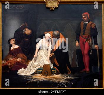 The Execution of Lady Jane Grey, 1833, Paul Delaroche (1797-1856), The National Gallery, Londres, ROYAUME-UNI Banque D'Images