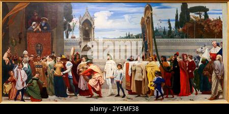 Cimabue's Cimabue's Celebrated Madonna, 1853-1855, Frederic, Lord Leighton (1830-1896), The National Gallery, Londres, Royaume-Uni Banque D'Images