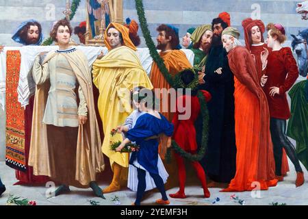 Détail, Cimabue's Cimabue's Celebrated Madonna, 1853-1855, Frederic, Lord Leighton (1830-1896), The National Gallery, Londres, Royaume-Uni Banque D'Images