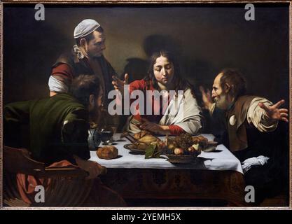 Le dîner à Emmaus, 1601, Michelangelo Merisi da Caravaggio (1571-1610), The National Gallery, Londres, Royaume-Uni Banque D'Images