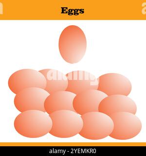 Illustration des oeufs Une illustration simple et propre d'un groupe d'oeufs, mettant en valeur leur texture lisse et leur couleur naturelle. Idéal pour une utilisation dans le domaine alimentaire Illustration de Vecteur