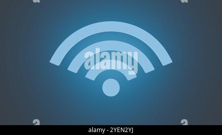 Icône de signal Wi-fi sur fond bleu dégradé. L'icône représente la connectivité sans fil et la technologie réseau. Banque D'Images