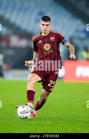 Rome, Italie. 31 octobre 2024. Gianluca Mancini de l'AS Roma lors du match de Serie A Enilive entre L'AS Roma et le Torino FC au Stadio Olimpico le 31 octobre 2024 à Rome, Italie. Crédit : Giuseppe Maffia/Alamy Live News Banque D'Images