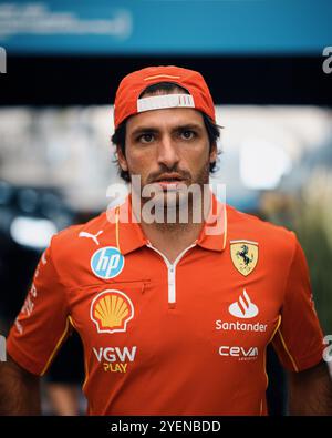 SAO PAULO, BRÉSIL - OCTOBRE 31 : Carlos Sainz d'Espagne et Ferrari au Grand Prix FIA de formule 1 du Brésil à l'Autodromo Jose Carlos Pace le 31 octobre 2024 à Interlagos, Sao Paulo, Brésil. (Marcelo Machado de Melo /SPP) crédit : SPP Sport Press photo. /Alamy Live News Banque D'Images