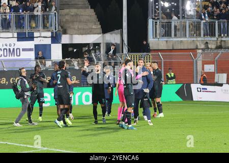 Como, Italie. 31 octobre 2024. ComoÕs Lazio termine le match de football Serie A Enilive 2024/2025 entre Côme et Lazio au stade Giuseppe Sinigaglia de Côme, dans le nord de l'Italie - jeudi 31 octobre 2024. Sport - Football. (Photo de Antonio Saia/LaPresse) crédit : LaPresse/Alamy Live News Banque D'Images