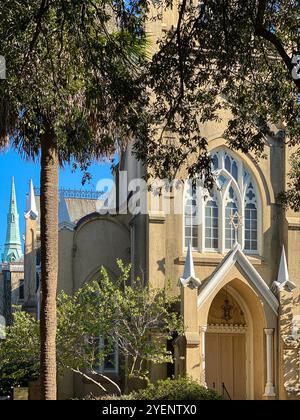 Congregation Mickve Israel, Monterey Square, Savannah, Géorgie, États-Unis Banque D'Images