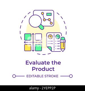 Icône évaluer le concept multicolore du produit Illustration de Vecteur