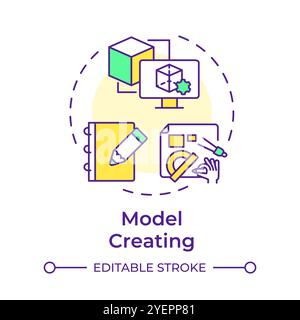 Icône de concept multicolore de création de modèle Illustration de Vecteur