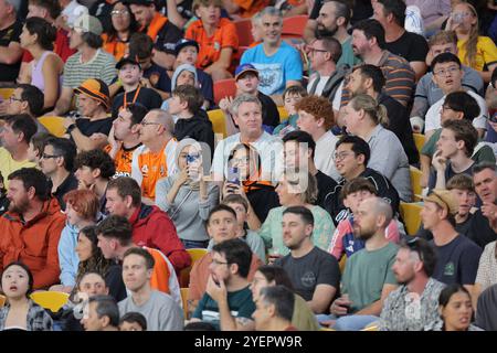 Brisbane, Australie. 01 novembre 2024. Brisbane, Australie, 1er novembre 2024 : des supporters de Brisbane sont vus lors du match de la Ligue Ute A D'Isuzu entre Brisbane Roar et Sydney FC au Suncorp Stadium de Brisbane, Australie Matthew Starling (Promediapix/SPP) crédit : SPP Sport Press photo. /Alamy Live News Banque D'Images