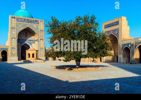 Vue sur la cour à la Mosquée historique de Kalyan qui est le lieu principal dans le Saint Boukhara. Mosquée Kalyan, composant POI-Kalyan ensemble est la centrale Banque D'Images