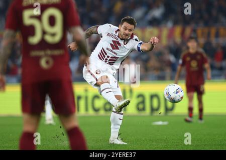 Rome, Italie. 31 octobre 2024. Karol Linetty de Turin en action lors du championnat italien Serie A match de football entre L'AS Roma et le Torino FC on Banque D'Images