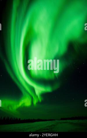 Aurores boréales à Yellowknife, Canada Banque D'Images