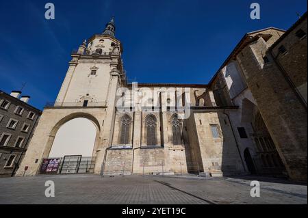 Vue sur la cathédrale de Vitoria-Gasteiz Banque D'Images