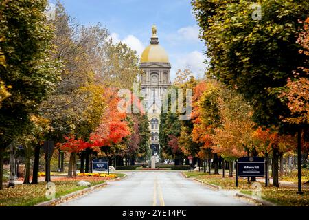 L'Université de notre Dame est une université privée de recherche catholique fondée en 1842. Banque D'Images