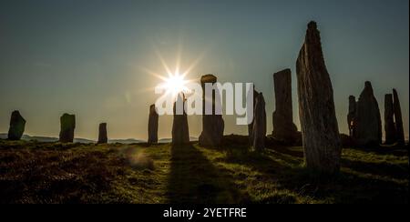 Pierres debout de Callanish, Lewis, Hébrides extérieures, Écosse Banque D'Images