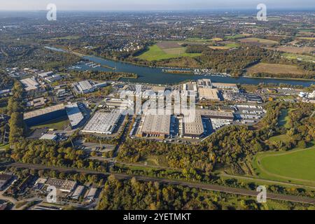 Luftbild, Gewerbegebiet Friedrich der Große, Herner Meer und Yachthafen am Rhein-Herne-Kanal, Börnig, Herne, Ruhrgebiet, Rhénanie-du-Nord-Westphalie, Deutschland ACHTUNGxMINDESTHONORARx60xEURO *** vue aérienne, zone industrielle Friedrich der Große, Herner Meer et port de plaisance sur le canal Rhin Herne, Börnig, Herne, région de la Ruhr, Rhénanie du Nord-Westphalie, Allemagne ACHTUNGxMINDESTHONORARx60xEURO Banque D'Images