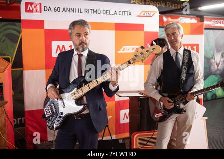 Milan, Italie. 03 mars 2024. M1 San Babila. Anniversario dei 60 anni della linea M1 - Cronaca - Milano, Italia - Venerd&#xec ; 1 novembre 2024(Foto Alessandro Cimma/Lapresse) M1 San Babila. Anniversaire des 60 ans de la ligne M1 - chronique - Milan, Italie - vendredi 1 novembre 2024 (photo Alessandro Cimma/Lapresse) crédit : LaPresse/Alamy Live News Banque D'Images