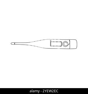 Thermomètre en un seul dessin au trait continu. Illustration vectorielle dessinée à la main. Illustration de Vecteur