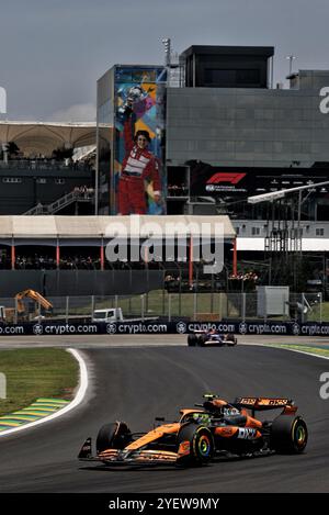 Lando Norris (GBR) McLaren MCL38. Championnat du monde de formule 1, Rd 21, Grand Prix du Brésil, vendredi 1er novembre 2024. Sao Paulo, Brésil. 01.11.2024. Championnat du monde de formule 1, Rd 21, Grand Prix du Brésil, Sao Paulo, Brésil, journée de qualification Sprint. Le crédit photo devrait se lire : XPB/Alamy Live News. Banque D'Images