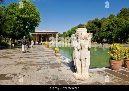 Iran. Ispahan. Palais Chehel Sotoun Banque D'Images