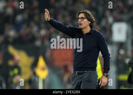 Paolo Vanoli, entraîneur-chef du Torino FC, lors du match de Serie A entre L'AS Roma et le Torino FC au stade Olimpico à Rome (Italie), le 31 octobre 2024. Banque D'Images