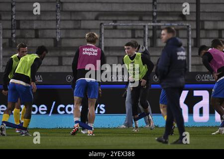 Westerlo, Belgique. 01 novembre 2024. Les joueurs de Westerlo photographiés avant un match de football entre le KVC Westerlo et le FCV Dender EH, à Westerlo, le jour 13 de la saison 2024-2025 de la première division du championnat belge 'Jupiler Pro League', vendredi 1er novembre 2024. BELGA PHOTO JOHAN Eyckens crédit : Belga News Agency/Alamy Live News Banque D'Images