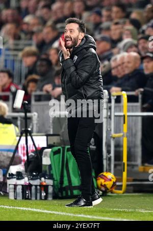 Carlos Corberan, manager de West Bromwich Albion, lors du Sky Bet Championship match à Kenilworth Road, Luton. Date de la photo : vendredi 1er novembre 2024. Banque D'Images