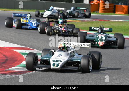 Scarperia, Italie - 12 octobre 2024 : Williams FW08 de l'année 1982 ex Keke Rosberg conduite par inconnu en action pendant la séance d'essais au circuit Mugello Banque D'Images