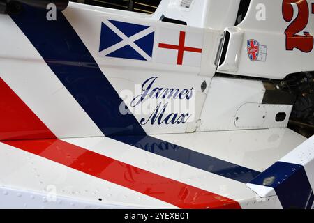 Scarperia, Italie - 12 octobre 2024 : détail de Hesketh 308 de l'année 1973 ex James Hunt dans la boîte lors de la séance d'essais au circuit Mugello. Banque D'Images