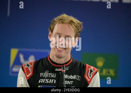 Sakhir, Bahreïn. 1er novembre 2024. Toyota Gazoo Racing No.8 Hypercar - Toyota GR010 - Hybrid, Brendon Hartley (NZL) lors de la conférence de presse. Ahmad Al Shehab/Alamy Live News. Banque D'Images