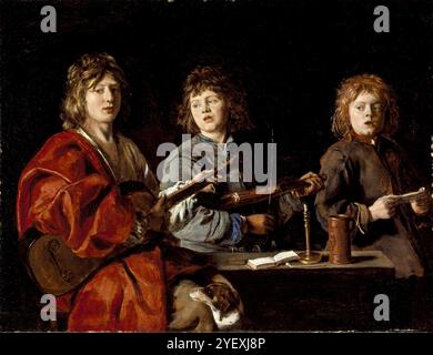 Trois jeunes musiciens Antoine le Nain (France, Laon, vers 1588-1648) France, vers 1630 peintures huile sur bois Banque D'Images