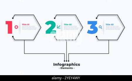 Trois étapes d'affaires moderne infographic template design Illustration de Vecteur