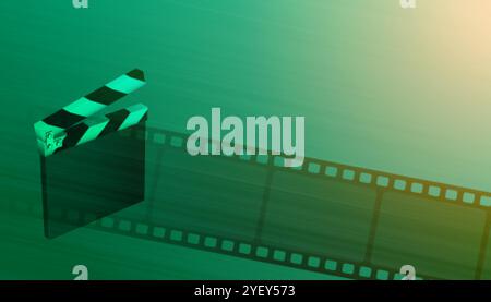 carte clapper avec film de film de film de film de film de film de film de film Illustration de Vecteur