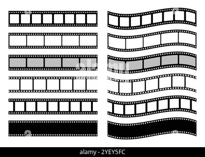 Collection d'icônes vectorielles de bande de film. Jeu isolé d'icônes vectorielles de bande de film. Bandes de film pour film, cinéma et bobine. Film strip avec vecteur d'images Illustration de Vecteur