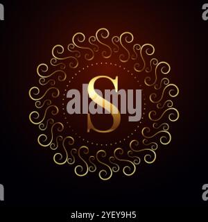 Design concept logo Royal Golden de luxe lettre S. Illustration de Vecteur