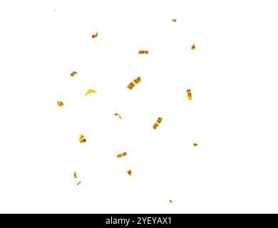Vol de confettis dorés brillants. Guirlande festive dorée lumineuse pour la célébration de Noël, nouvel an, fête d'anniversaire, cérémonie de mariage, événement de vacances Illustration de Vecteur