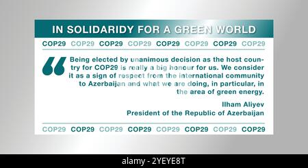 CoP29 citation. Illustration vectorielle. Bakou, Azerbaïdjan. 18.09.2024. Illustration de Vecteur