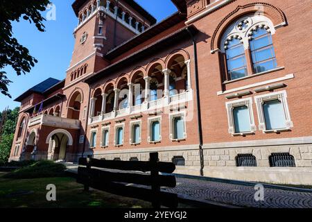 Bucarest, Roumanie, 21 août 2021 - la construction du Muzeul National al Taranului Roman (le Musée national du paysan roumain), à Piat Banque D'Images