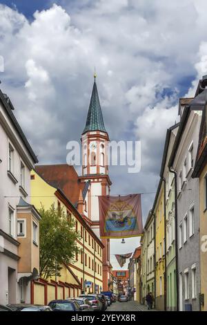 Rue dans le centre historique de Straubing, Allemagne, Europe Banque D'Images