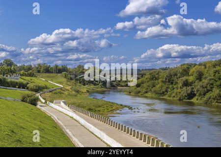 Paysage avec rivière Dniepr à Smolensk, Russie, Europe Banque D'Images