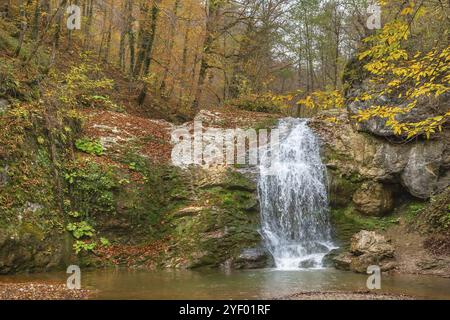 Bruit de cascade aux chutes de Rufabgo Creek, Adygea, Russie, Europe Banque D'Images