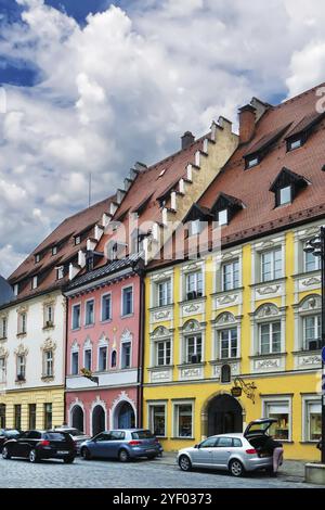 Rue dans le centre historique de Straubing, Allemagne, Europe Banque D'Images