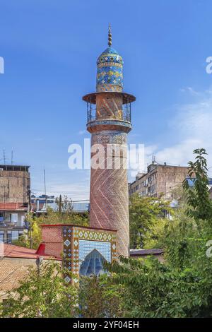 La Mosquée bleue est une mosquée chiite datant de 18th ans à Erevan, en Arménie. Minaret Banque D'Images