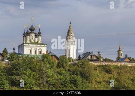 Vue de : monastère Alexandre de la rivière Kamenka, Souzdal, Russie, Europe Banque D'Images