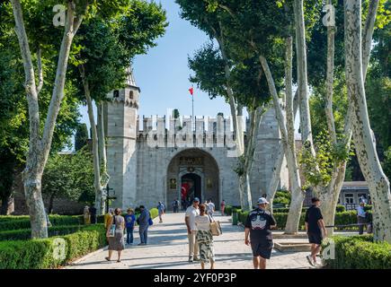 Porte de Salutation du Palais de Topkapi à Istanbul, Turquie. Banque D'Images