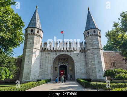 Porte de Salutation du Palais de Topkapi à Istanbul, Turquie. Banque D'Images